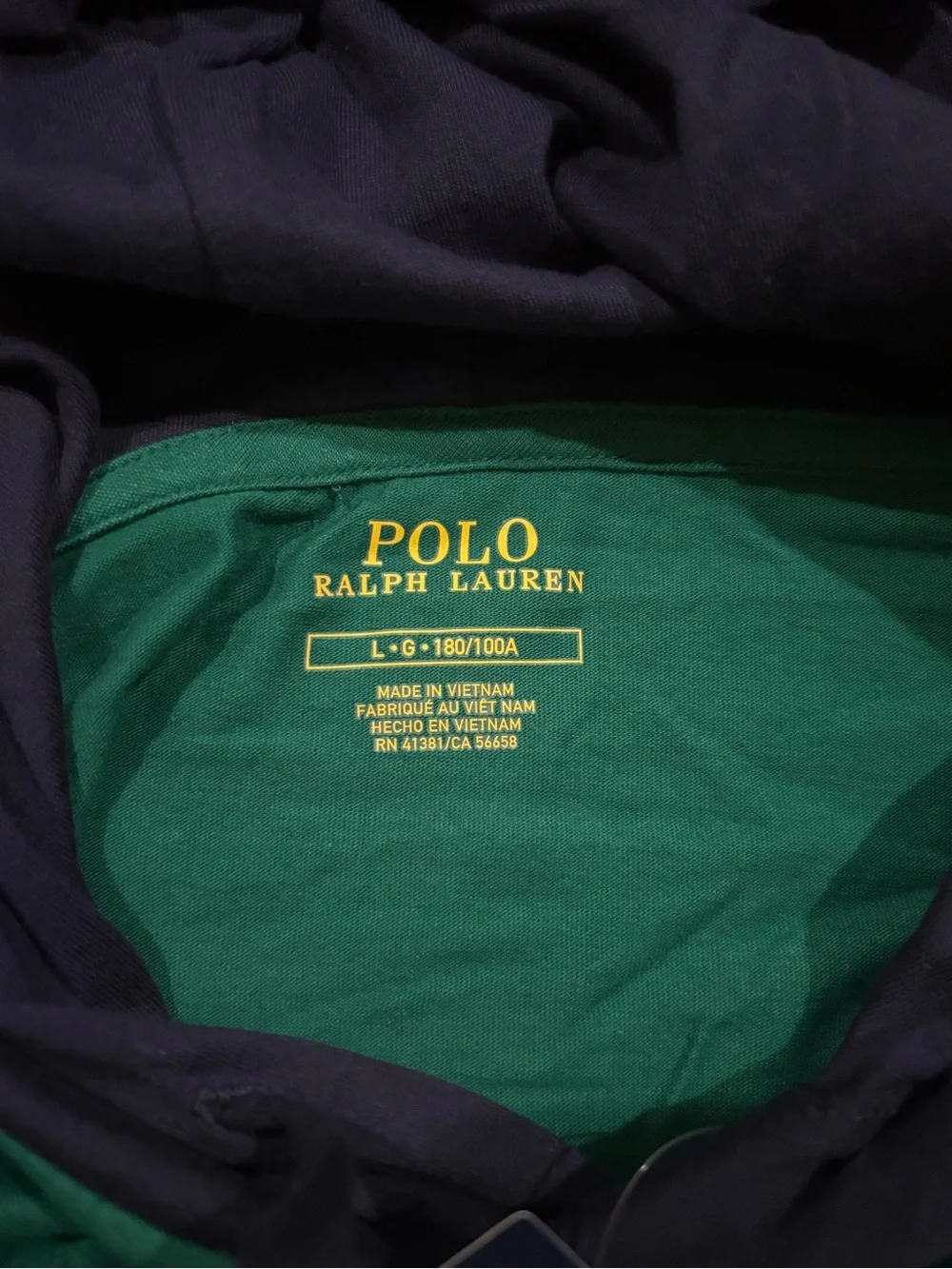 Polo Ralph Lauren Logo Color block Long Sleeve Hoodie Shirt Size Large NWT